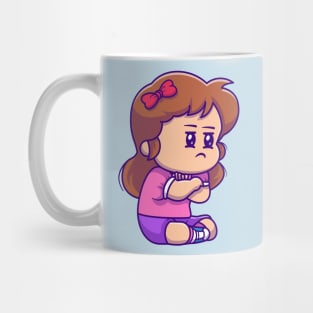 Cute Girl Angry Cartoon Mug